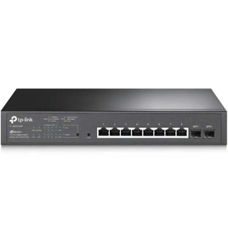 TP-Link DGS-F1010P JetStream 10-Port Gigabit Switch, 8 PoE+ Ports & 2 Gigabit SFP Slots