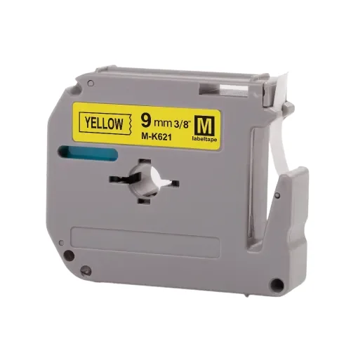 Brother M-K621 Black on Yellow 9mm Non-Laminated Label Tape