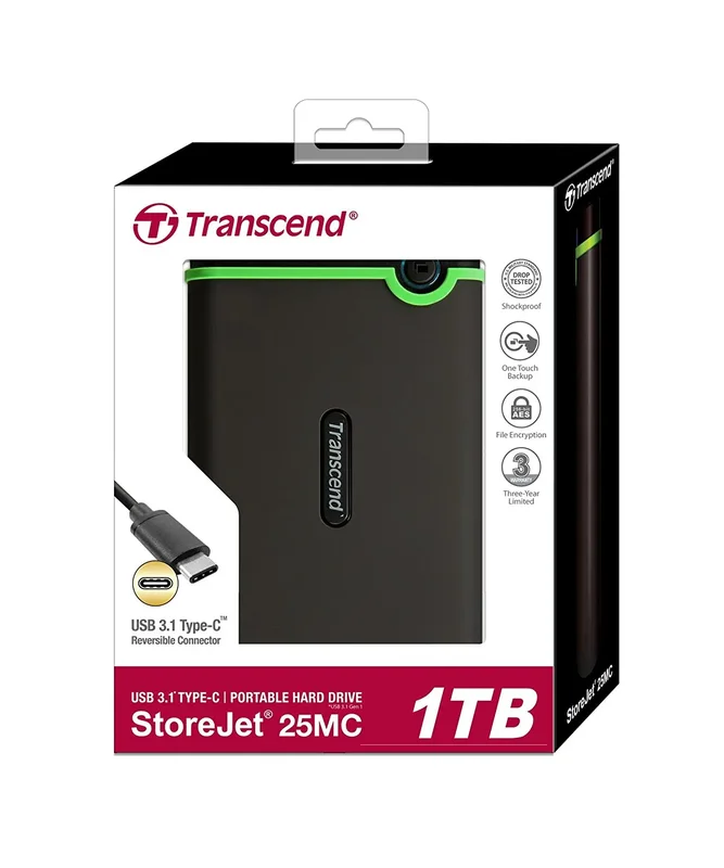 Transcend StoreJet 1TB memory 3.1 External Hard Drive 3.0 USB 25M3