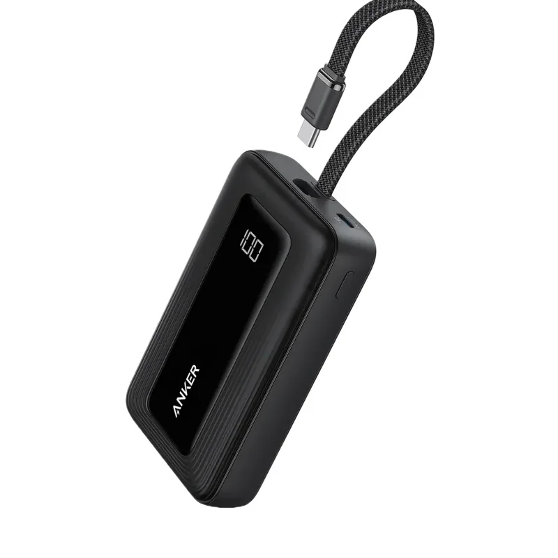 Anker Zolo Power Bank 10K, 30W, Built-In USB-C Cable