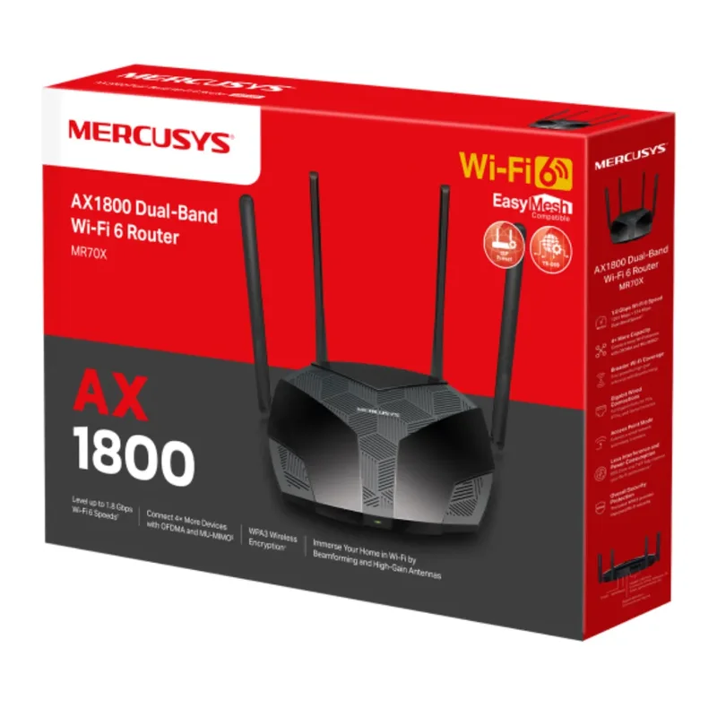 MERCUSYS MR70X AX1800 Dual-Band WiFi 6 Router