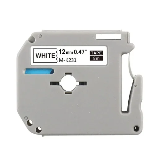Brother M-K231 Black on White 12mm Non-Laminated Label Tape