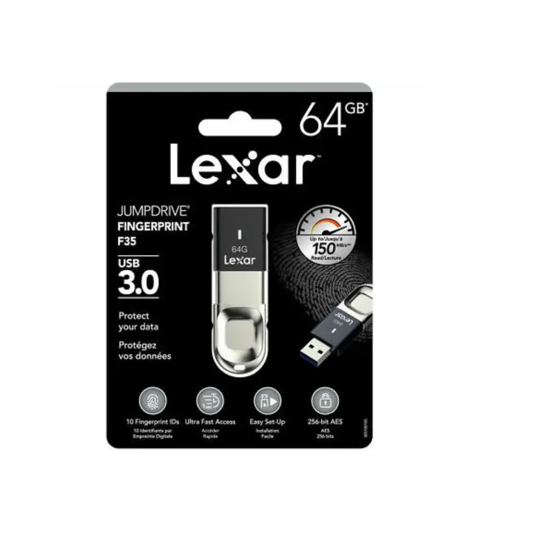 Lexar JumpDrive Fingerprint F35 USB 3.0 64 GB Flash Drive